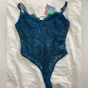 Strappy lace cupped panel bodysuit
